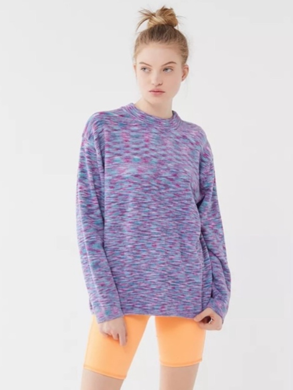 Urban Outfitters Space-Dye Oversized Sweater - Pink/Blue/Purple - Women’s Medium